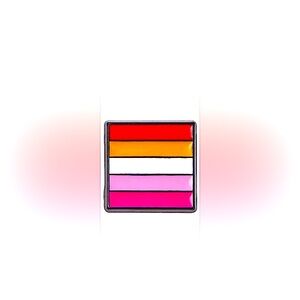 1 Tiny LGBTQ+ Lesbian Subtle Pride Progressive Sunset Orange Pink 5 Stripe Flag